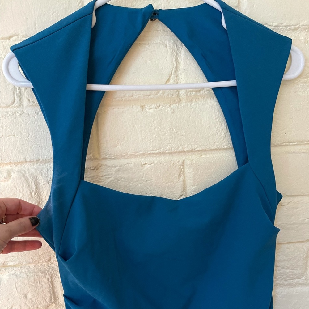 Classic long Nicole Miller, teal color- worn once.